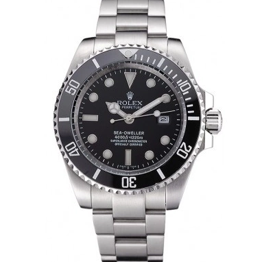 Aaa replica watch Rolex Stainless Case Steel Bracelet Sky Black 622837 Dwellerr Dial And 0821
